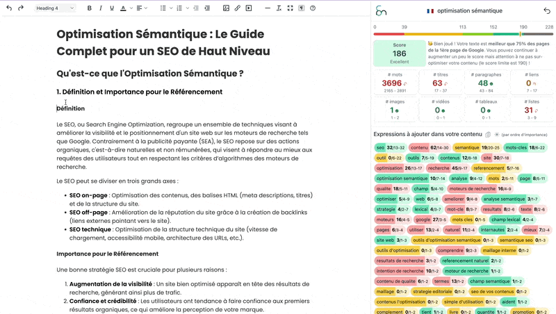 Rédigez facilement, optimisez en temps réel