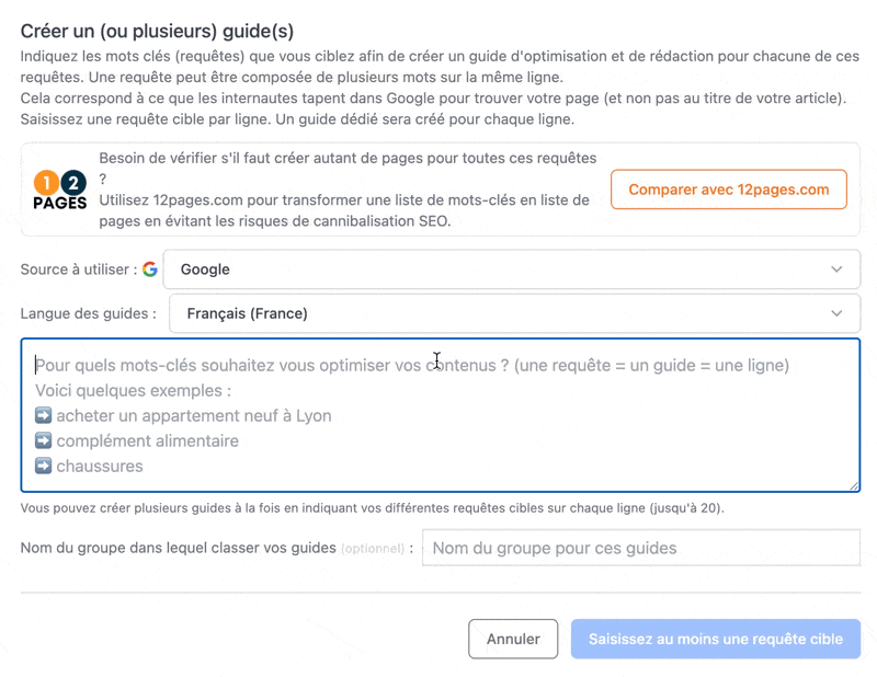 Démonstration de SERPmantics