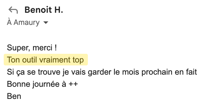 Résultats Benoit